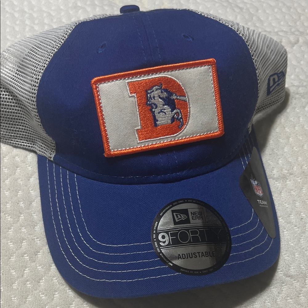 New Era Blue and Silver Cap with Orange Patch